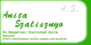 anita szalisznyo business card
